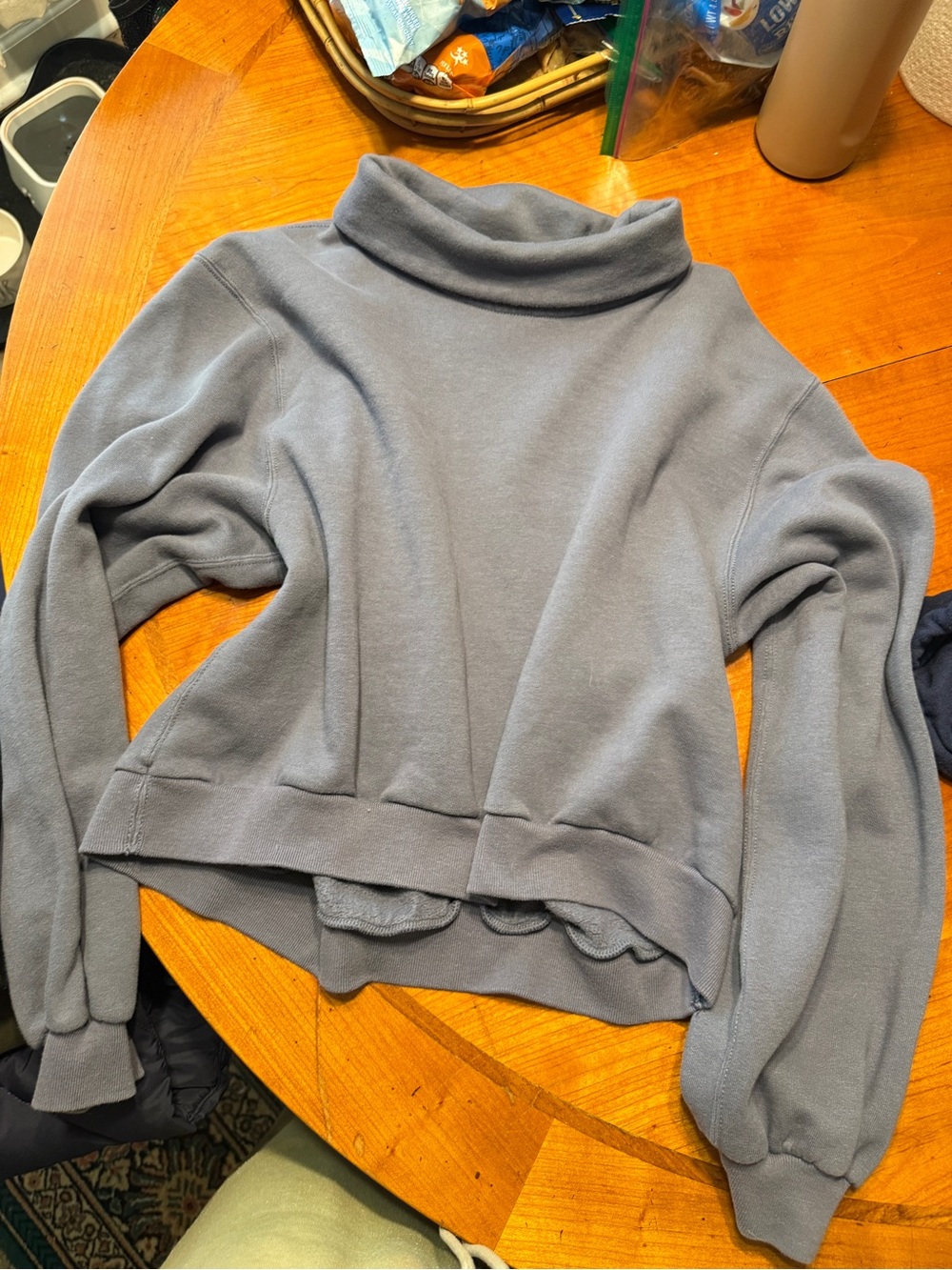 Abercrombie & Fitch Light Slate Blue Funnel Neck Sweater